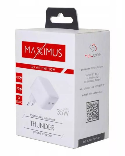 Spartusis sieninis įkroviklis 2x USB-C Power Delivery 3.0 PD 40W