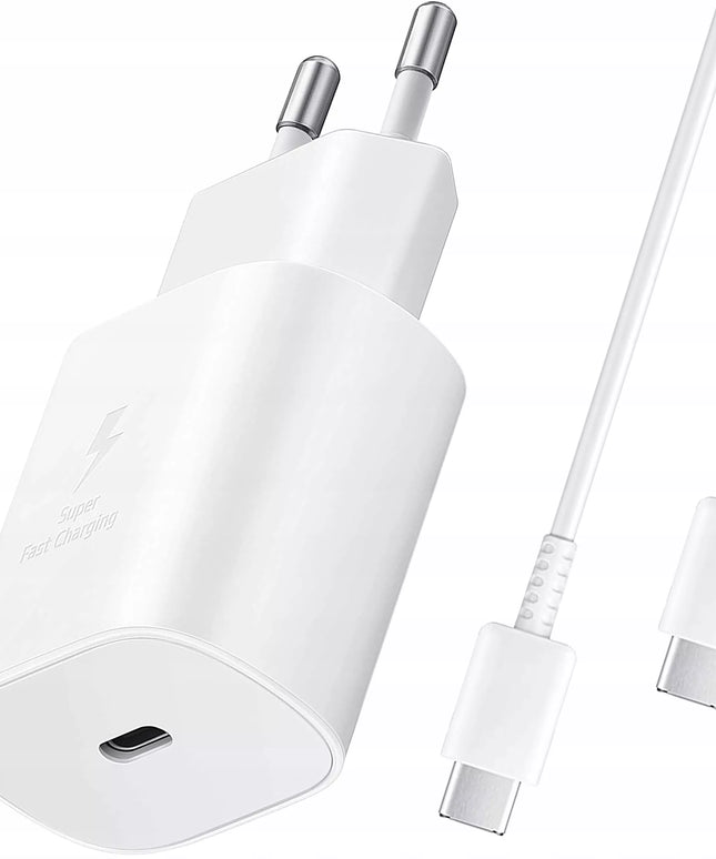 Spartusis sieninis įkroviklis Hello Case USB-C PD 25W + USB-C į USB-C laidas 1m