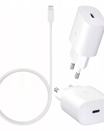 Spartusis sieninis įkroviklis Hello Case USB-C PD 25W + USB-C į USB-C laidas 1m