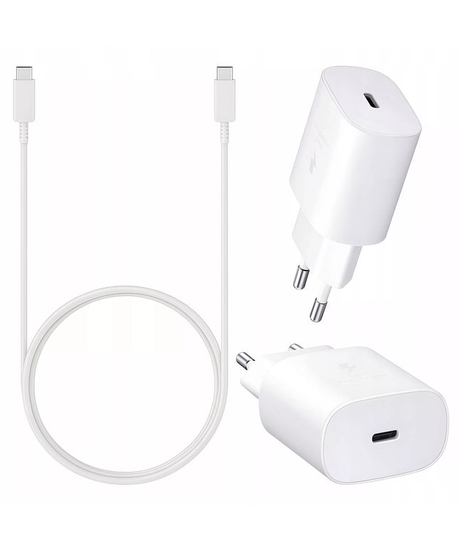 Spartusis sieninis įkroviklis Hello Case USB-C PD 25W + USB-C į USB-C laidas 1m