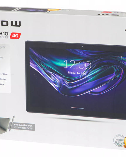 TABLETĖ ANDROID 10" LTE 4/128GB 8000 mAh WIFI GPS SIM KROVIKLIS STILIUS JUODA
