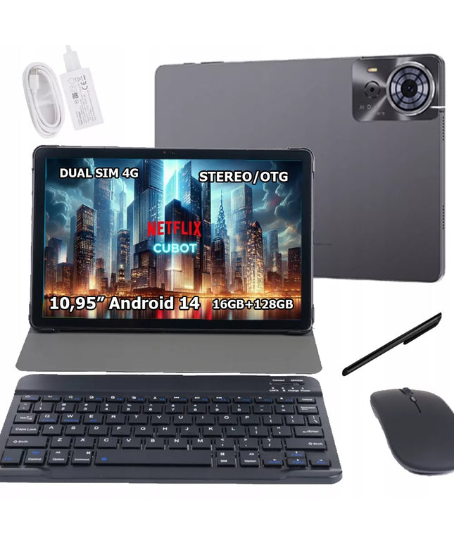 PLANŠETINIS KOMPIUTERIS CUBOT TAB 70 10,95" 16/128GB LTE 4G GPS WIFI ANDROID KLAVIATŪRA PELĖ