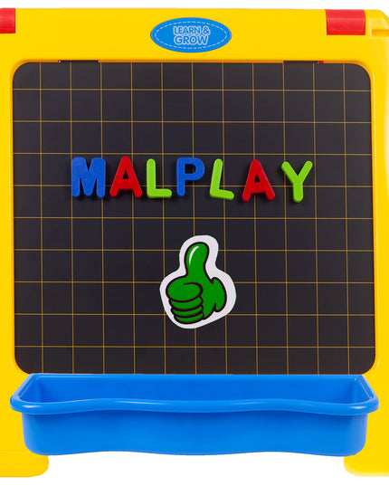 Magnetinė kreidelinė lenta, dvipusė, sausai valoma, su raidutėmis vaikams