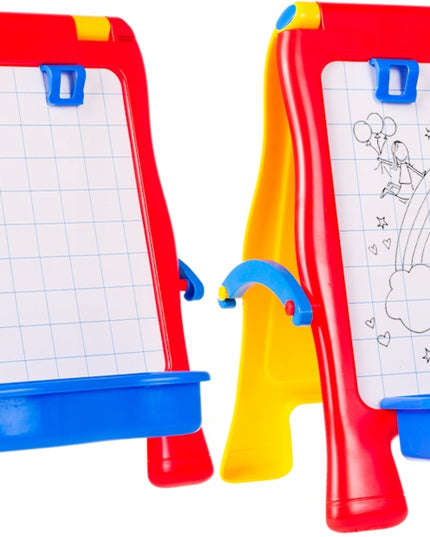 Magnetinė kreidelinė lenta, dvipusė, sausai valoma, su raidutėmis vaikams