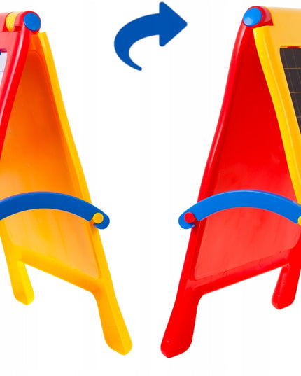 Magnetinė kreidelinė lenta, dvipusė, sausai valoma, su raidutėmis vaikams