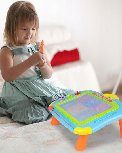 Piešimo lenta-stalas 2in1 vaikams su trintuku, grafinė planšetė su rašikliu