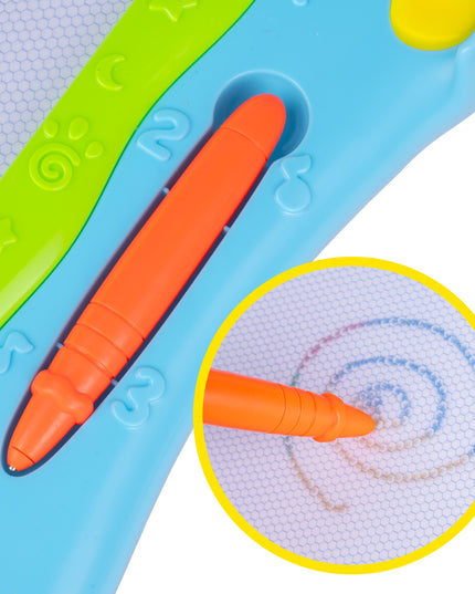 Piešimo lenta-stalas 2in1 vaikams su trintuku, grafinė planšetė su rašikliu