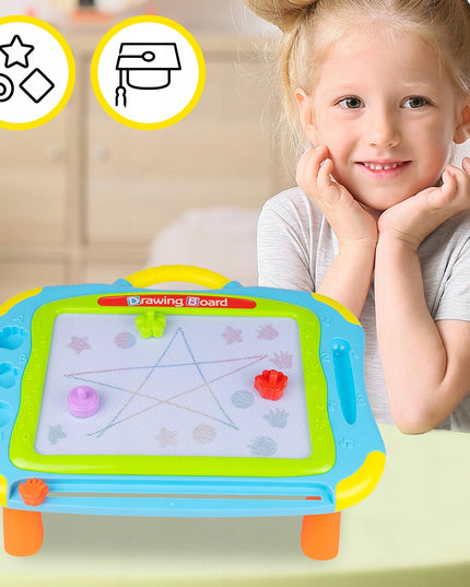 Piešimo lenta-stalas 2in1 vaikams su trintuku, grafinė planšetė su rašikliu