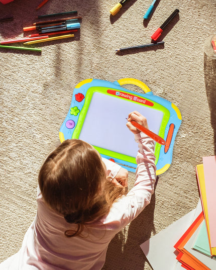 Piešimo lenta-stalas 2in1 vaikams su trintuku, grafinė planšetė su rašikliu