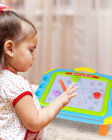 Piešimo lenta-stalas 2in1 vaikams su trintuku, grafinė planšetė su rašikliu
