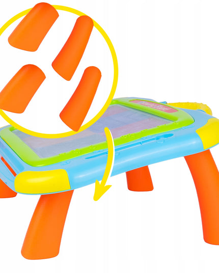 Piešimo lenta-stalas 2in1 vaikams su trintuku, grafinė planšetė su rašikliu