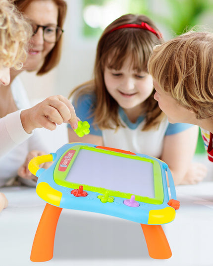 Piešimo lenta-stalas 2in1 vaikams su trintuku, grafinė planšetė su rašikliu