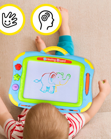 Piešimo lenta-stalas 2in1 vaikams su trintuku, grafinė planšetė su rašikliu