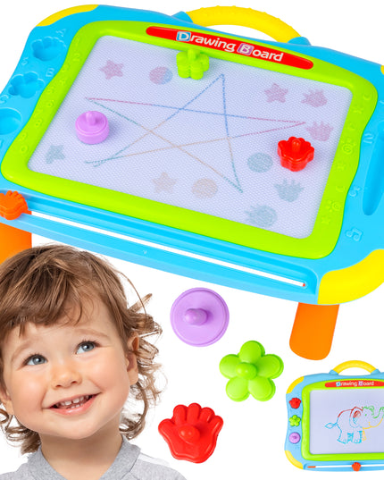 Piešimo lenta-stalas 2in1 vaikams su trintuku, grafinė planšetė su rašikliu