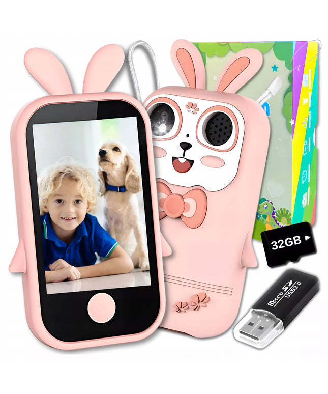 Vaikiškas telefonas ir skaitmeninis fotoaparatas ZeeTech – edukacinis įrenginys su 32GB kortele