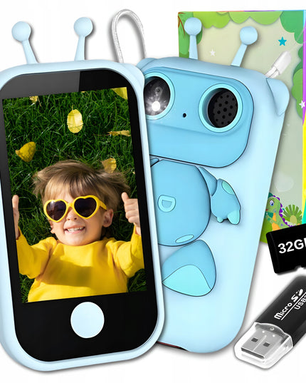 VAIKAMS SKIRTAS ŽAISLINIS SKAITMENINIS FOTOAPARATAS EDUKACINIS KAMERA + 32GB KORTELĖ