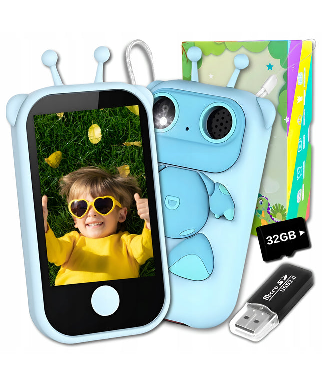VAIKAMS SKIRTAS ŽAISLINIS SKAITMENINIS FOTOAPARATAS EDUKACINIS KAMERA + 32GB KORTELĖ