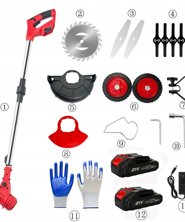 Teleskopinė akumuliatorinė žoliapjovė Hooha galinga ir sulankstoma