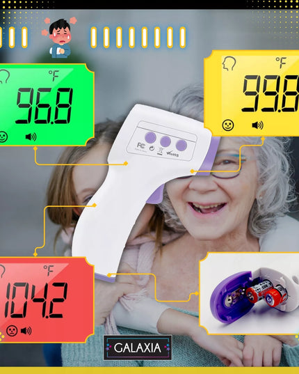 GALAXIA bekontaktis infraraudonųjų spindulių termometras vaikams su LCD ekranu