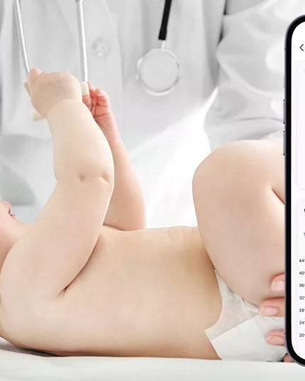 Bekontaktis medicininis infraraudonųjų spindulių termometras su karščiavimo aliarmu ir programėle SAVE