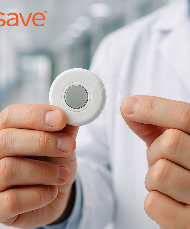 Bekontaktis medicininis infraraudonųjų spindulių termometras su karščiavimo aliarmu ir programėle SAVE