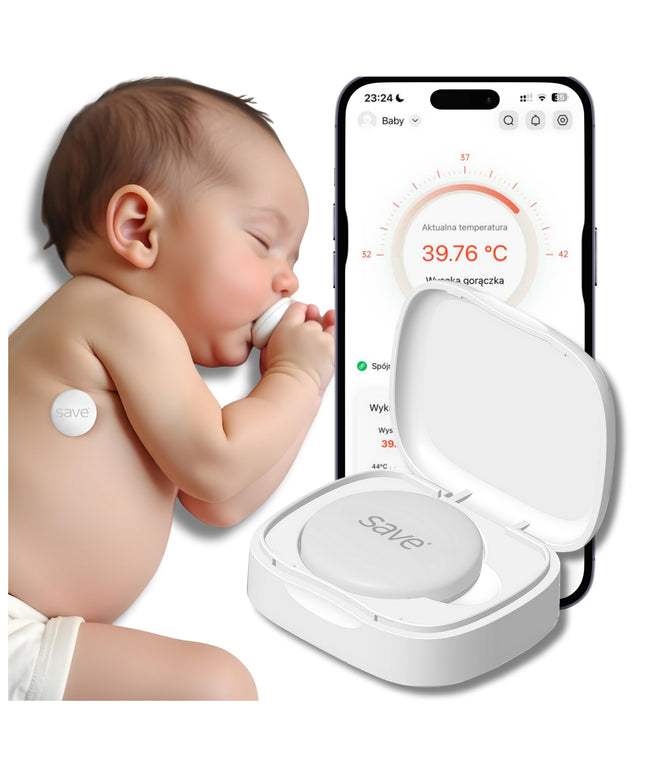 Bekontaktis medicininis infraraudonųjų spindulių termometras su karščiavimo aliarmu ir programėle SAVE