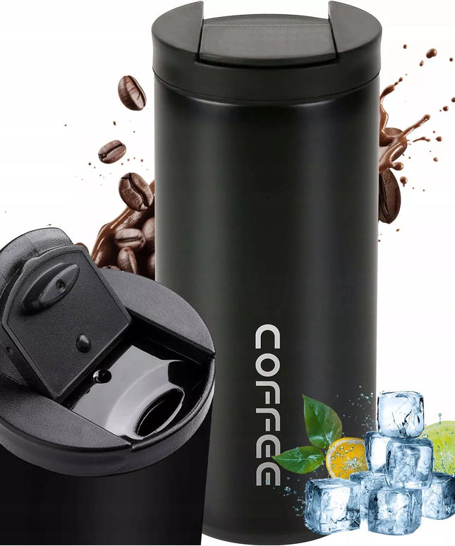 Termosinis puodelis gertuvė 400ml kavai, arbatai, yerba mate, plieninis