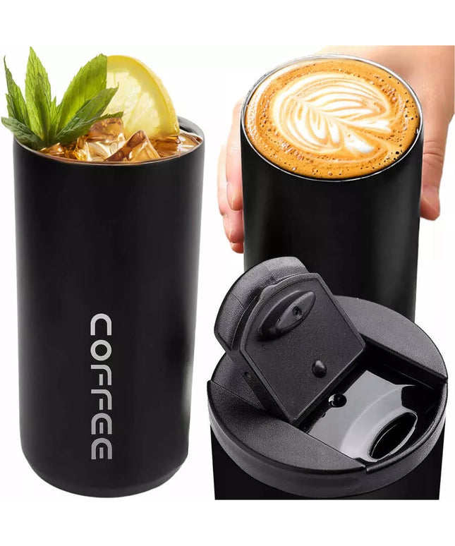 Termosinis puodelis gertuvė 400ml kavai, arbatai, yerba mate, plieninis