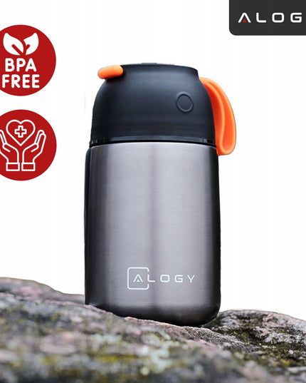 Plieninė pietų termosinė dėžutė, maisto termosas, išlaiko šaltį 24 valandas - PREMIUM