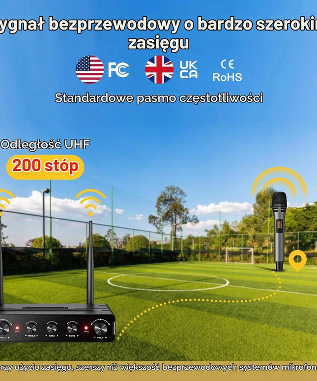TONOR TW350 UHF belaidžių mikrofonų sistema karaokei, 2 vnt.