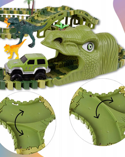 MalPlay „Dino Park“ lenktynių trasa su dinozaurais, 240 dalių
