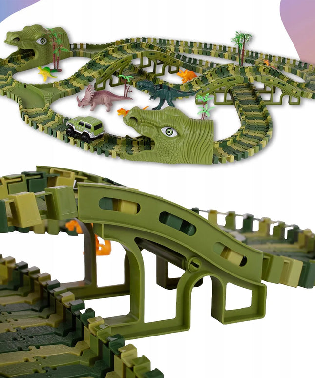MalPlay „Dino Park“ lenktynių trasa su dinozaurais, 240 dalių