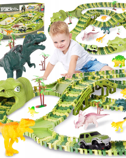 MalPlay „Dino Park“ lenktynių trasa su dinozaurais, 240 dalių