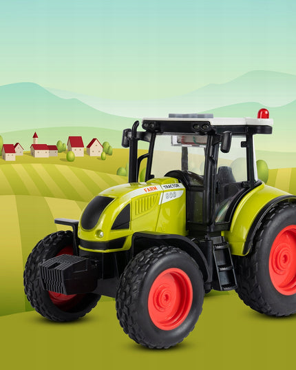 Interaktyvus ūkininko traktorius su priekaba, šviesos ir garso efektai