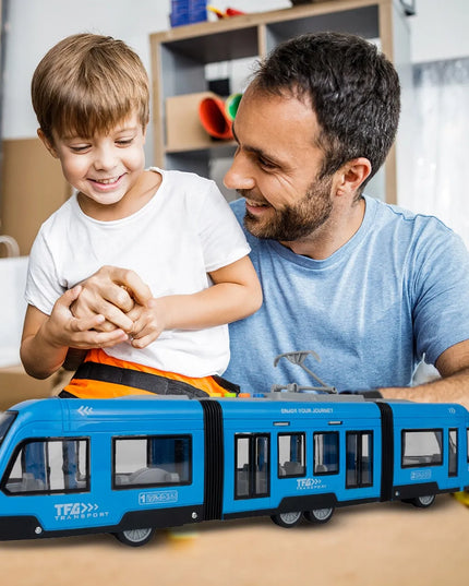 MalPlay žaislinis tramvajus troleibusas su baterijomis ir atidaromomis durimis