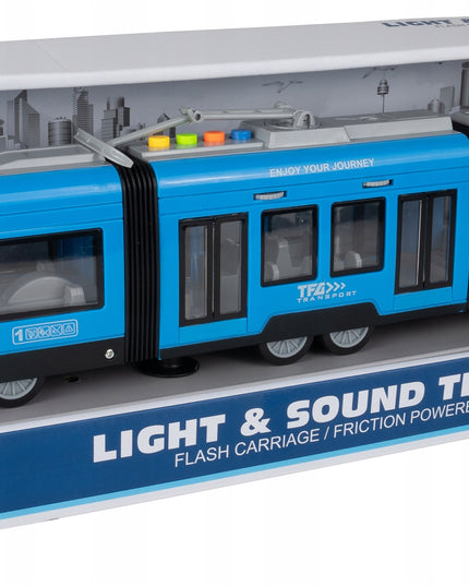 Žaislas: Tramvajus-Troleibusas, Veikiantis Baterijomis, Šviesos, Garsas, Atidaromos Durys, 44 cm