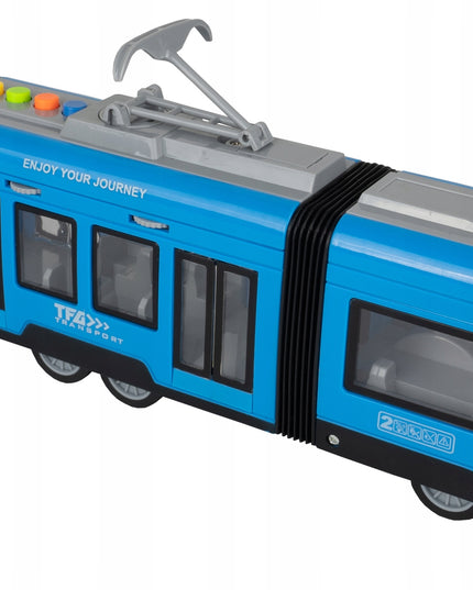 Žaislas: Tramvajus-Troleibusas, Veikiantis Baterijomis, Šviesos, Garsas, Atidaromos Durys, 44 cm