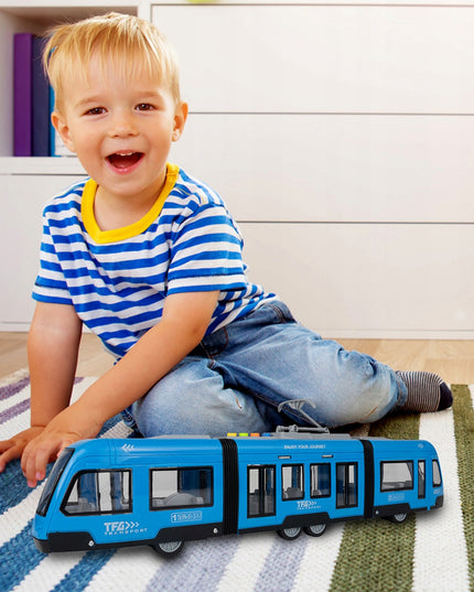 Žaislas: Tramvajus-Troleibusas, Veikiantis Baterijomis, Šviesos, Garsas, Atidaromos Durys, 44 cm