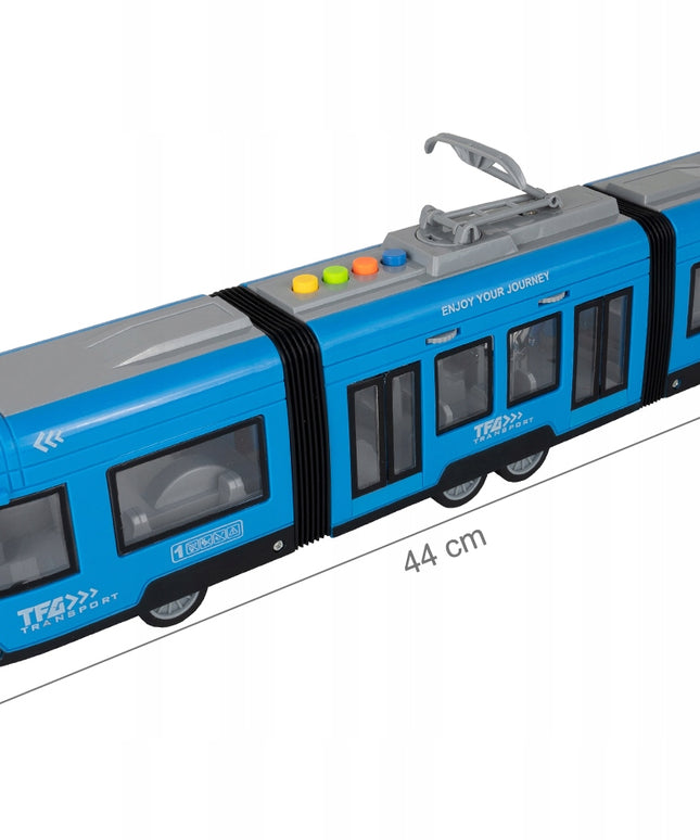 Žaislas: Tramvajus-Troleibusas, Veikiantis Baterijomis, Šviesos, Garsas, Atidaromos Durys, 44 cm