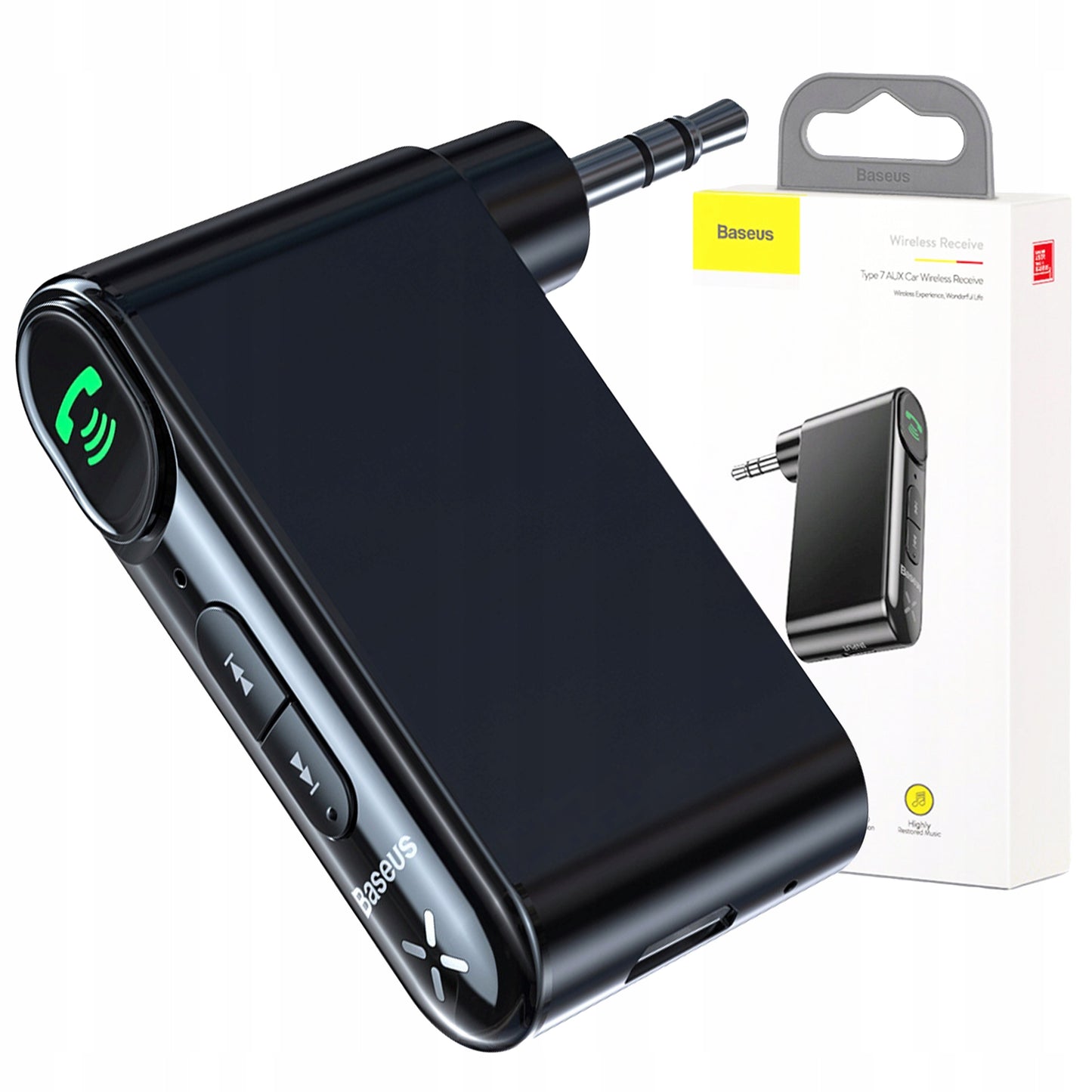 Automobilinis Bluetooth siųstuvas AUX BASEUS Laisvų rankų įranga + Laidas