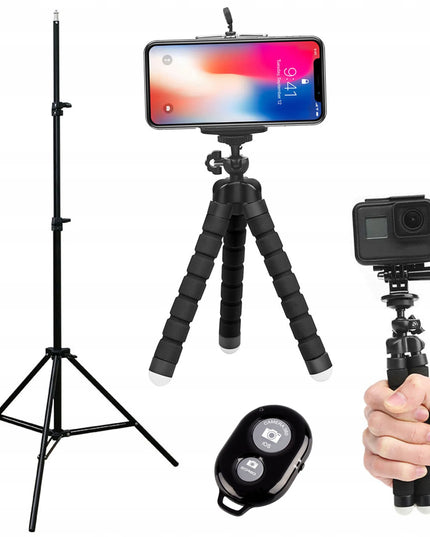 Elastinis telefono trikojis su laikikliu – aukštas fotografavimo stovas, rinkinys