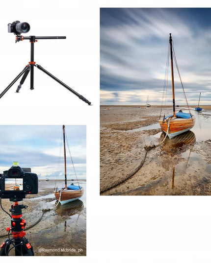 FOTOGRAFINIS TRIKOJIS FOTOAPARATUI, ALIUMININIS, 231 CM, SU HORIZONTALIA KOLONA, K&F
