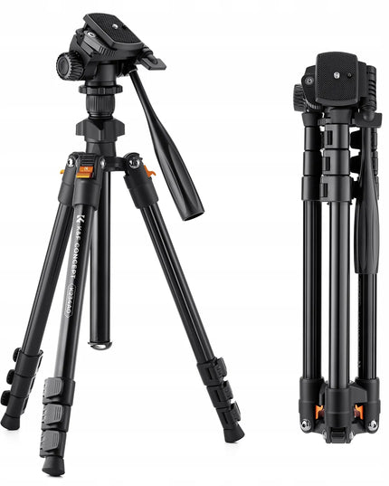 TRIPOD fotografinis trikojis + galvutė fotoaparatui ir vaizdo kamerai, telefono laikiklis