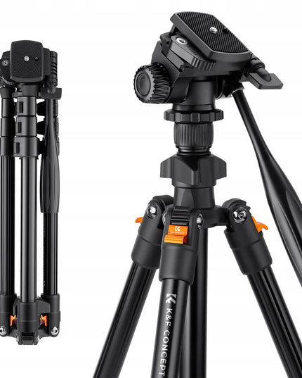 TRIPOD fotografinis trikojis + galvutė fotoaparatui ir vaizdo kamerai, telefono laikiklis