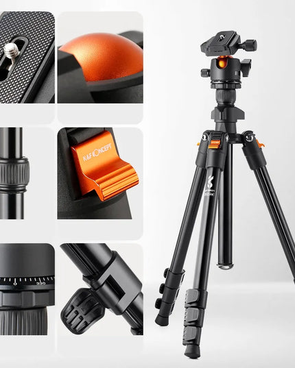 TRIPOD Fotoaparato trikojis + 3D galvutė + telefono laikiklis K&F