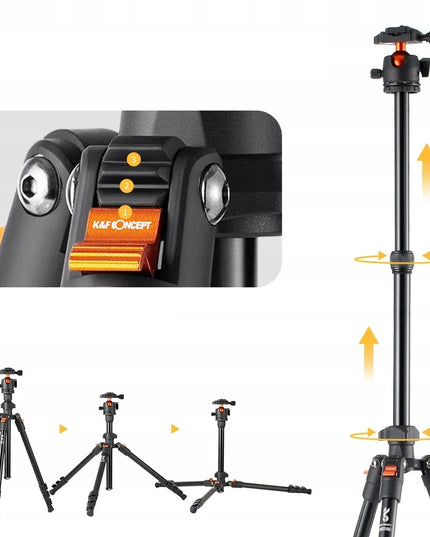 TRIPOD Fotoaparato trikojis + 3D galvutė + telefono laikiklis K&F