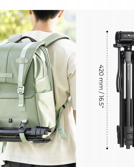 K&F Concept lengvas fotografijos trikojis „TRIPOD“, 150 cm, su „Bluetooth“ nuotolinio valdymo pulteliu ir telefono laikikliu