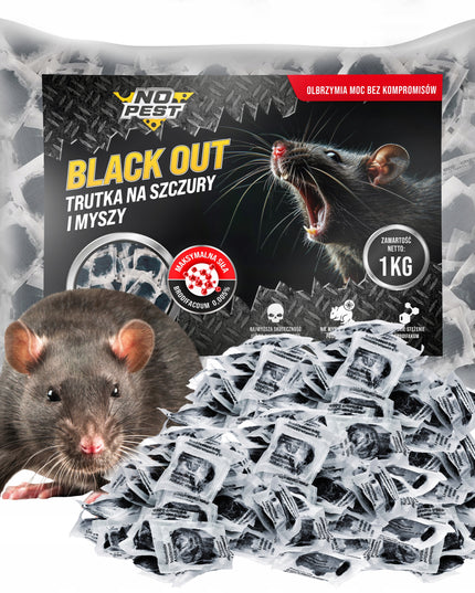 Stiprūs juodi graužikų nuodai-pasta žiurkėms, pelėms NO PEST 1KG