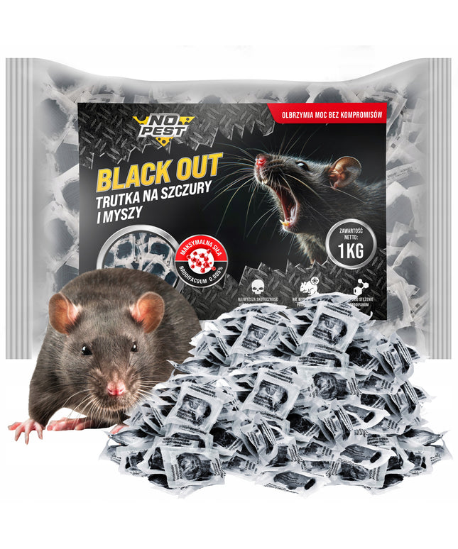 Stiprūs juodi graužikų nuodai-pasta žiurkėms, pelėms NO PEST 1KG