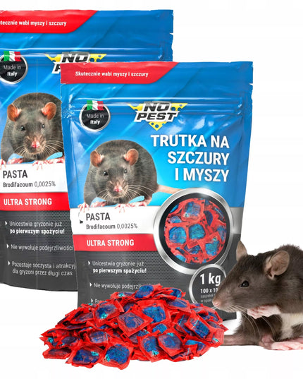 Nuodingasis masalas graužikams pasta stipri priemonė NO PEST 2x1KG